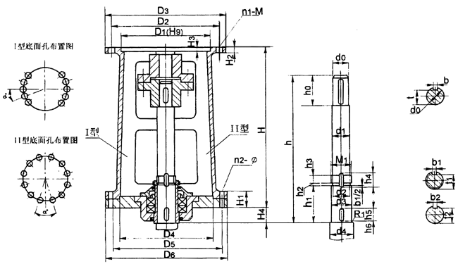 DXJ型單支點(diǎn)機(jī)架主要參數(shù)及尺寸